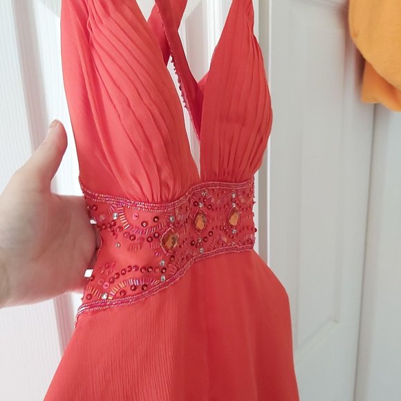 Dave and Johnny dress orange size 12 - Picture 2 of 3